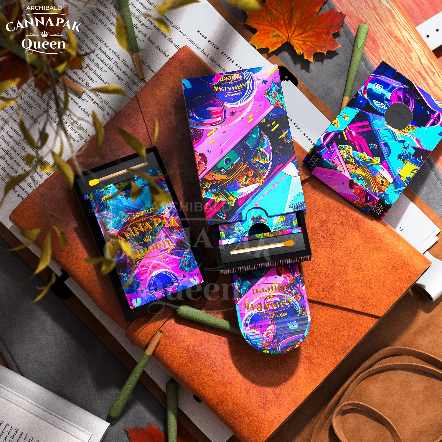 Archibald Wholesale Child Resistant Pre Cardboard Portable Roll Magnetic Flip Drawer Paper Box Packaging Cigarette Case