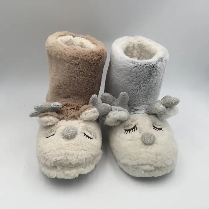 New arrival fancy winter warm ladies christmas Santa room slippers made in china