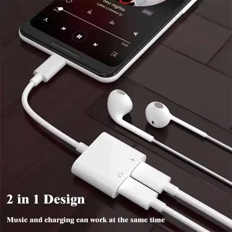 2 in 1 Type C to 3.5mm Audio Adapte Headphone and Charger Laptop Adapter USB