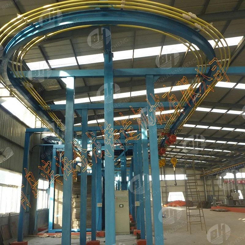 Ce Approval Catenary Stepping Shot Blasting Machine / Q38 Hanging Chain Shot Blasting Machine