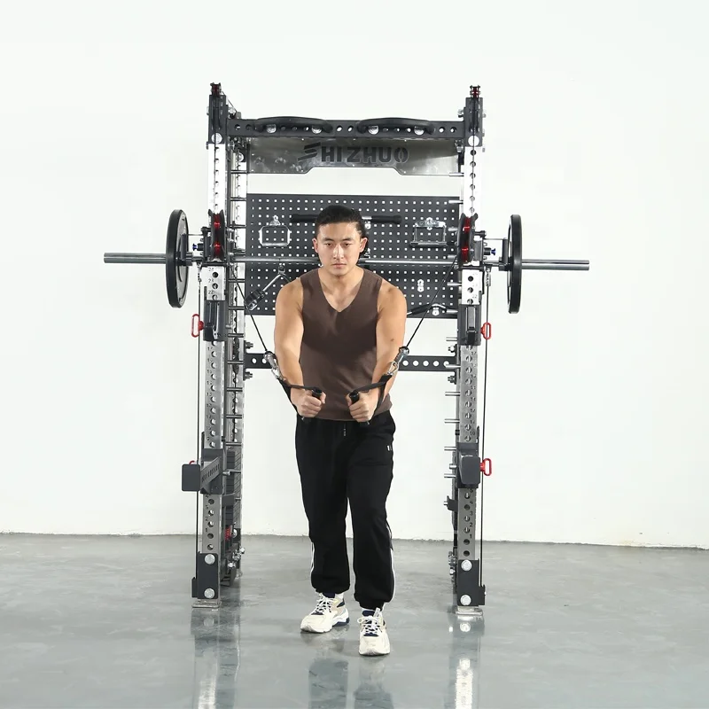 Home use gym equipment sports bodybuilding REP 3mm 304# stainless steel tube power rack smith machine multi functional