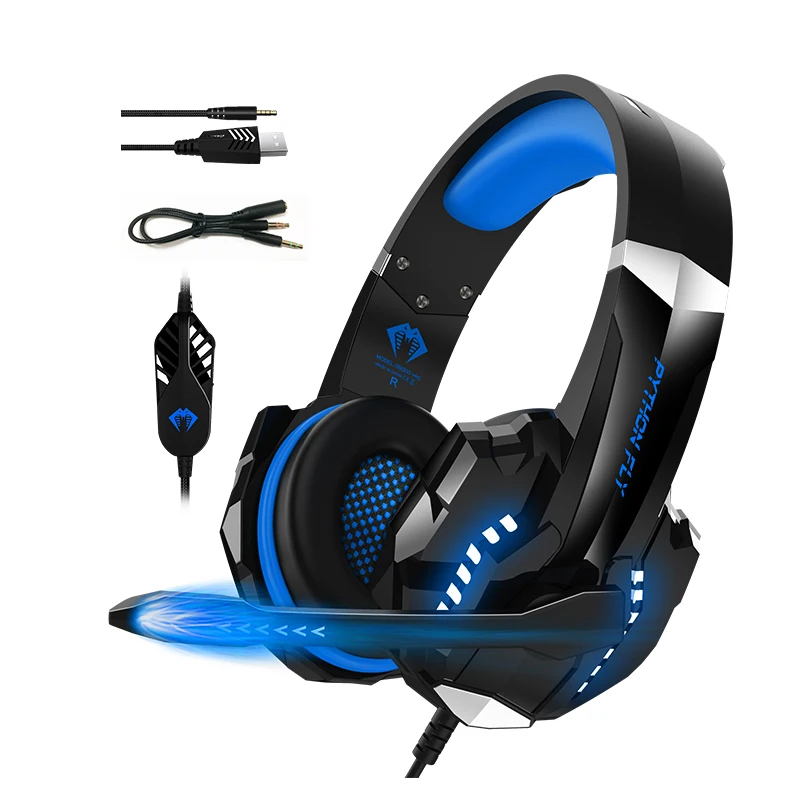 Wired Headphone G9000 Pro Stereo 3.5mm Noise Cancelling 9.1 Surround Game With Mic Led Light For Switch Ps4 Pc Gaming Headsets