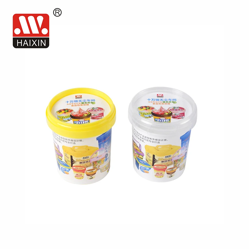 Haixing Plastic Locked 100% Leak Proof Yogurt Container OEM/ODM Printed Ice Cream Cup with Lid