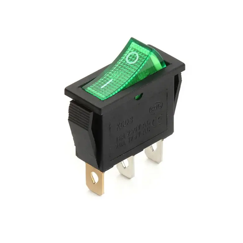 Rocker Switches KCD3-101 KCD3 15A 250V 20A 125VAC 3 Pins Green Led Rocker Switches