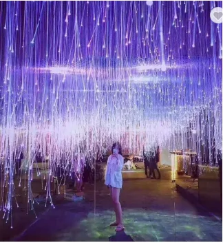 45W 0.75mm fiber cable 1200pcs 2m Club bar lighting decoration led fiber optic kit for starry star ceiling