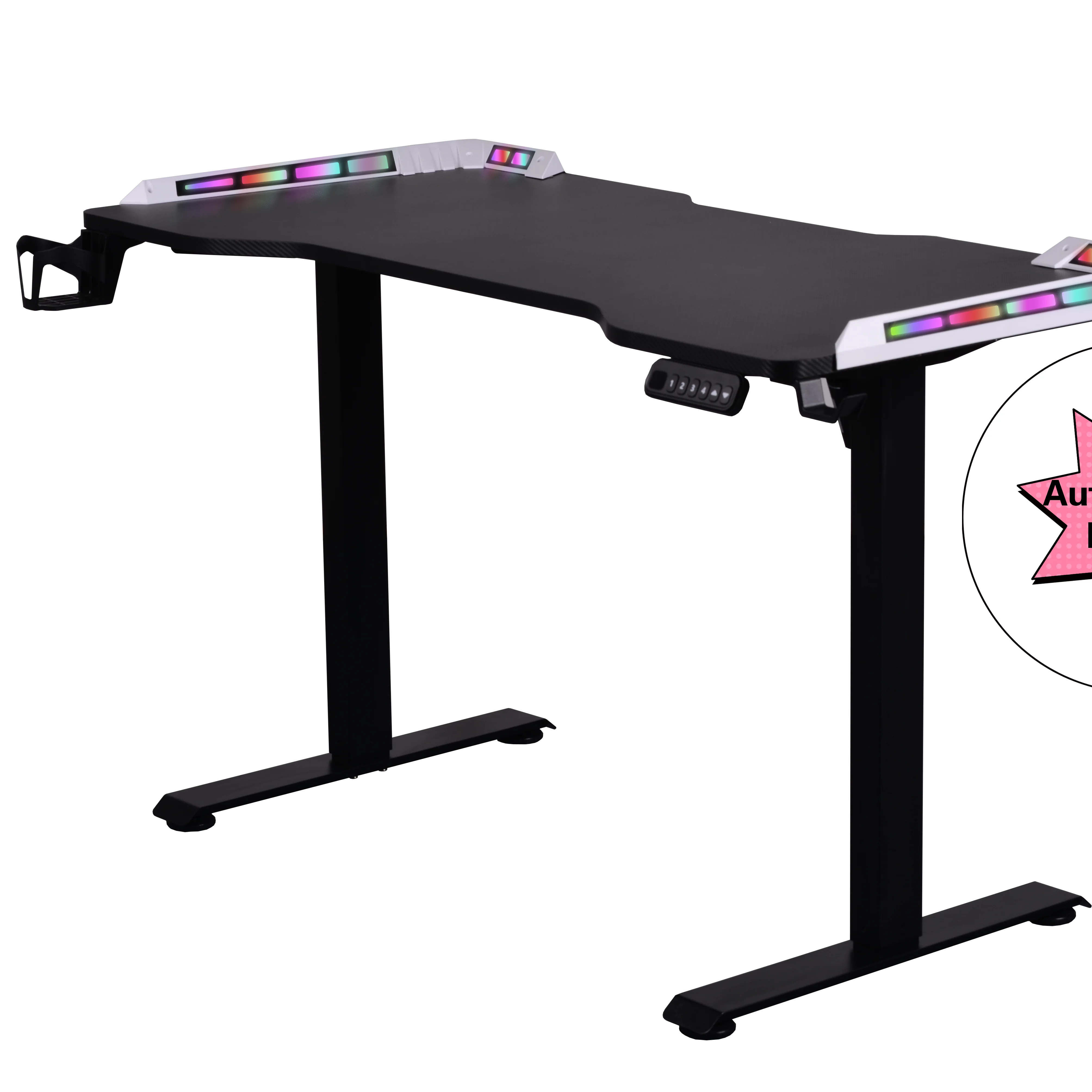 RGB выдвижной игровой стол с прочной меламиновой поверхностью и стильным металлическим каркасом из углеродного волокна школьная мебель