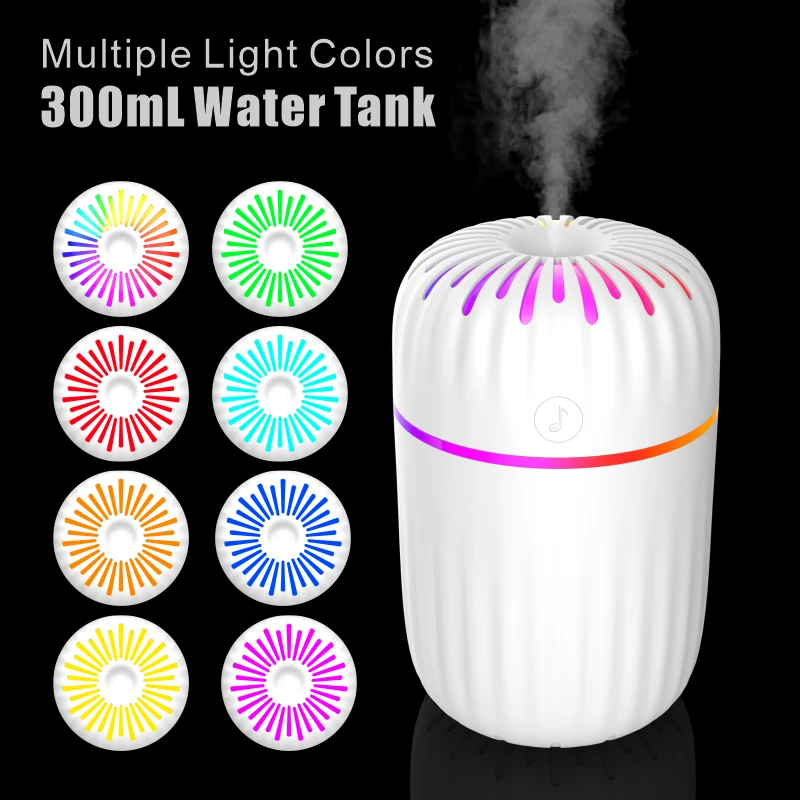 300Ml Portable Mini Usb Atomizer Spray Aromatherapy Air Humidifier Diffuser For Household, Office And Vehicle Mounted Use