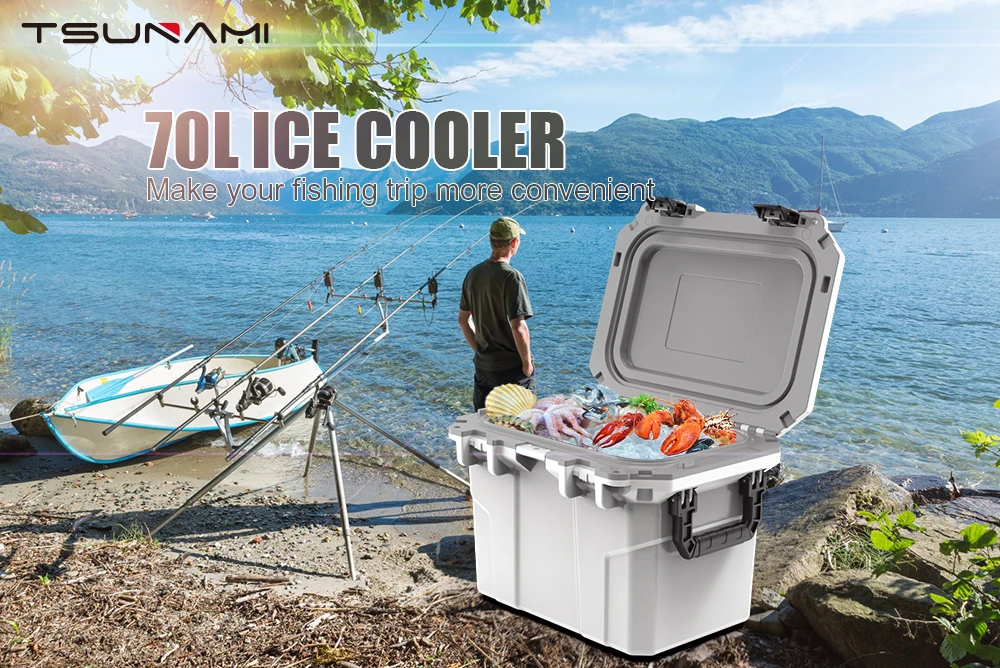 Factory Price 30l 50l 70l Large Cooler Box Camping Rotomolded Coolers Ice Chest Special Shape Fishing Customized Ice Cooler