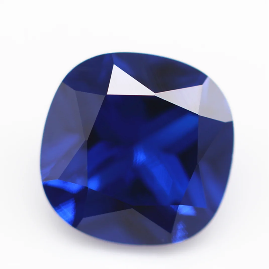 5A grade quality machine cut cushion cut 113# blue spinel loose stone cushion shape artificial spinel 113# spinel blue gemstones
