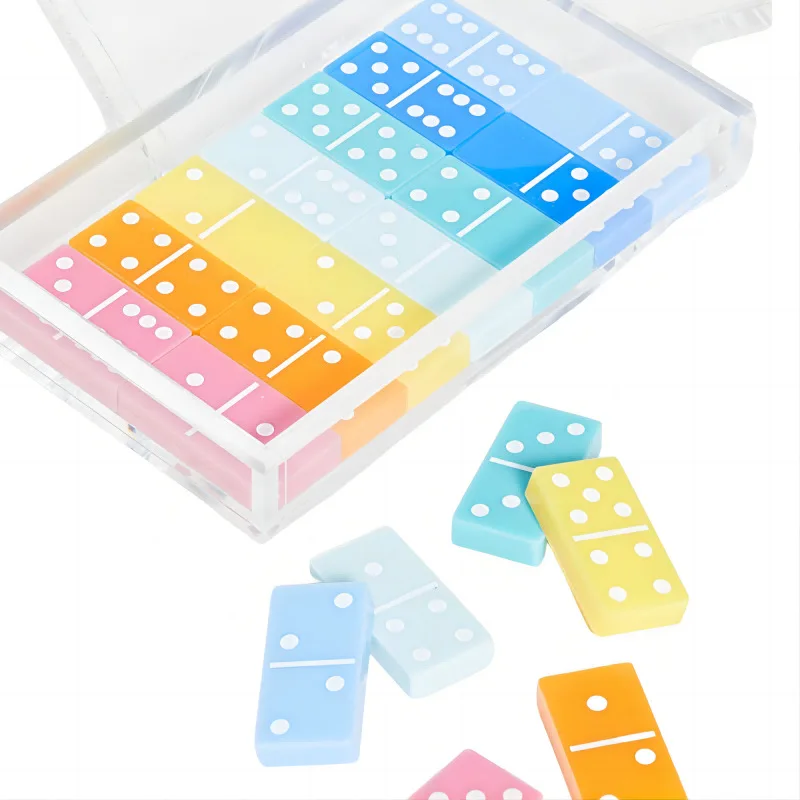 Double Transparent Acrylic Jumbo Tiles Domino Storage Box with Sliding Lid