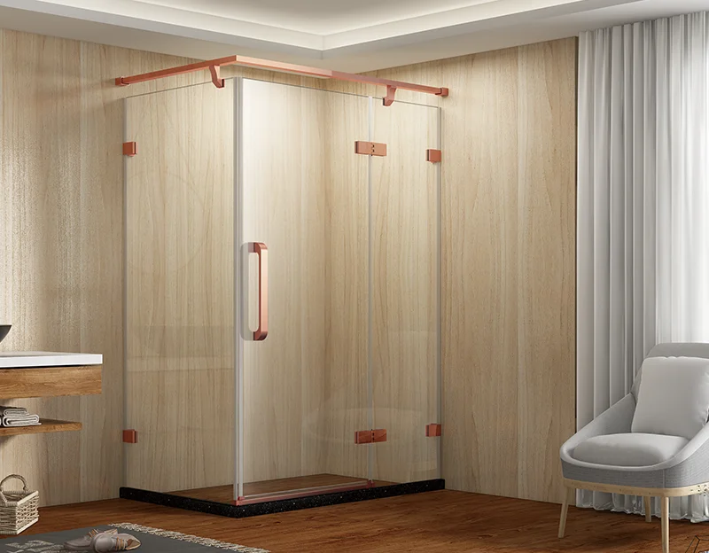 Hot selling shower cabin golden color frame tempered glass shower panel shower box
