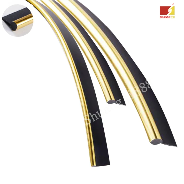 Hot sale Metallic Brushed Sofa /chair decorate strip  pvc edge banding tape trim strip Customized P-shaped edge strip
