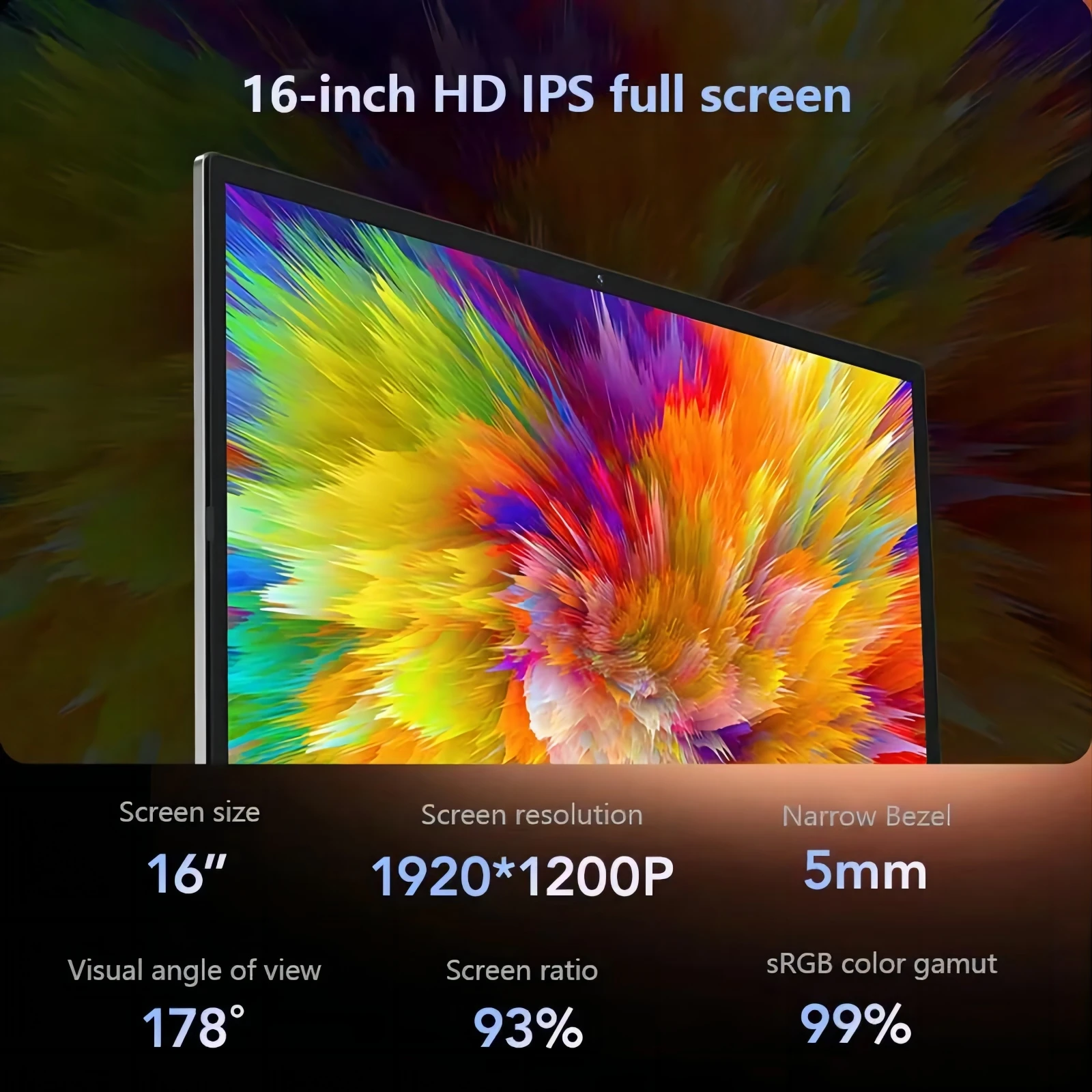 High Performance Gaming Laptop 16inch Big Screen Core i7 MX550 Discrete Graphics Card for Gaming with Fingerprint Unlock