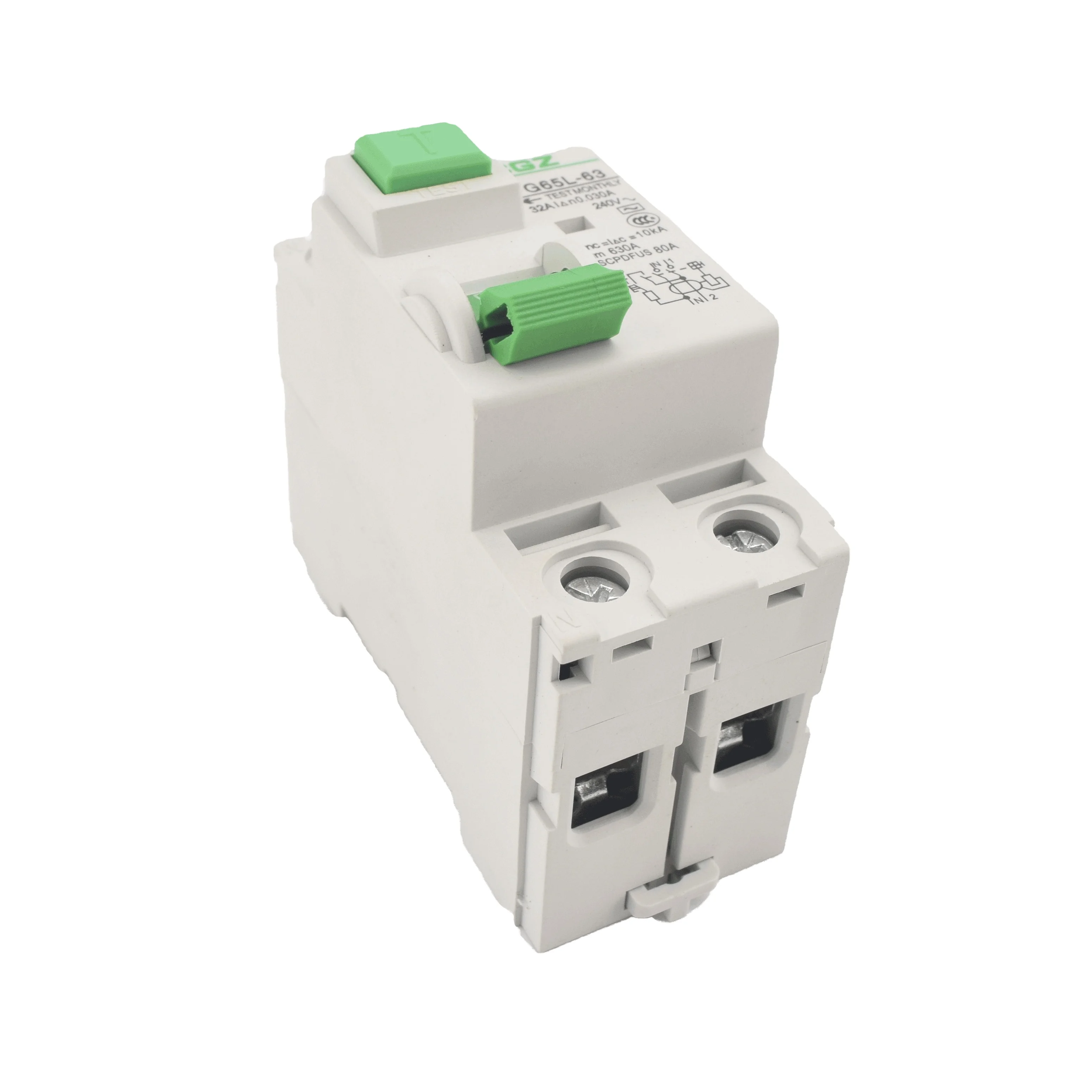 RCD ELCB 2 pole 4 pole earth leakage circuit breaker RCCB