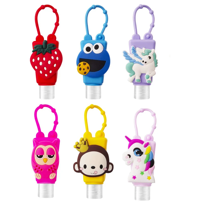 3D Cartoon Animal Portable Antibacterial Silicone Hand Sanitizer Bottle Holder