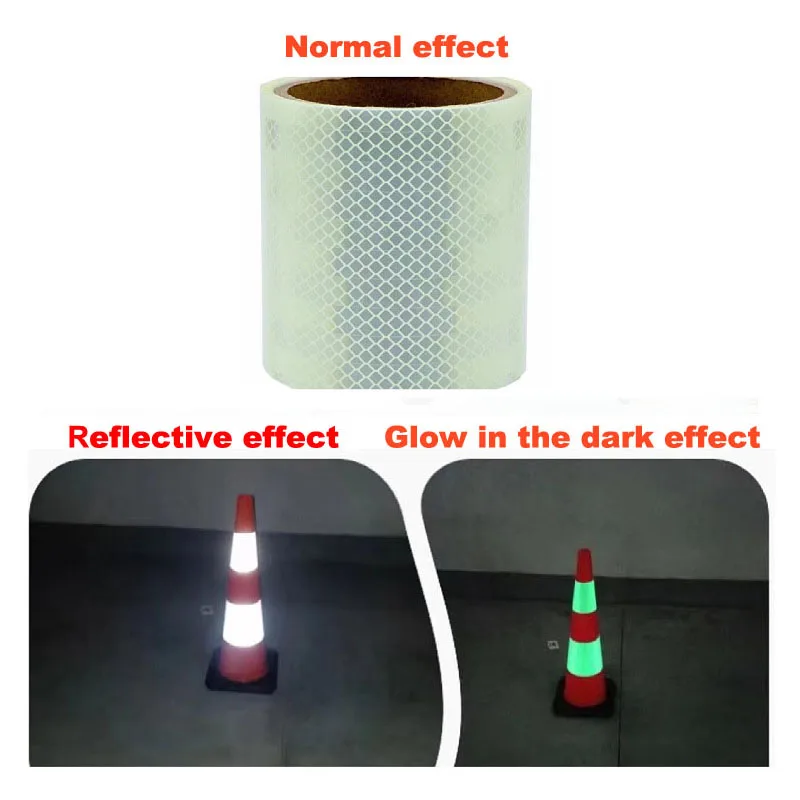 micro prismatic UV inkjet printable long afterglow roadway signs glow in the dark reflective luminous vinyl film sheet sticker