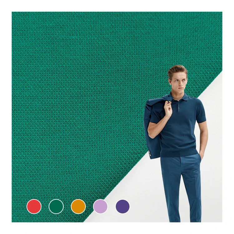 High Quality Breathable Solid 55 Cotton 45 polyester Material Knitted French Pique Fabric For Clothing