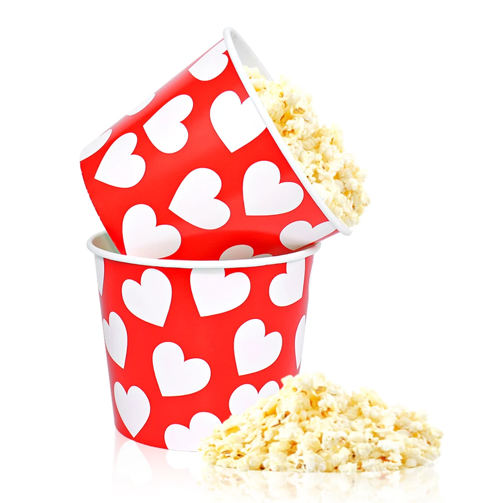 ECO Friendly Custom Logo Printed Popcorn Buckets cups for Popcorn Craft Paper Custom Dimension