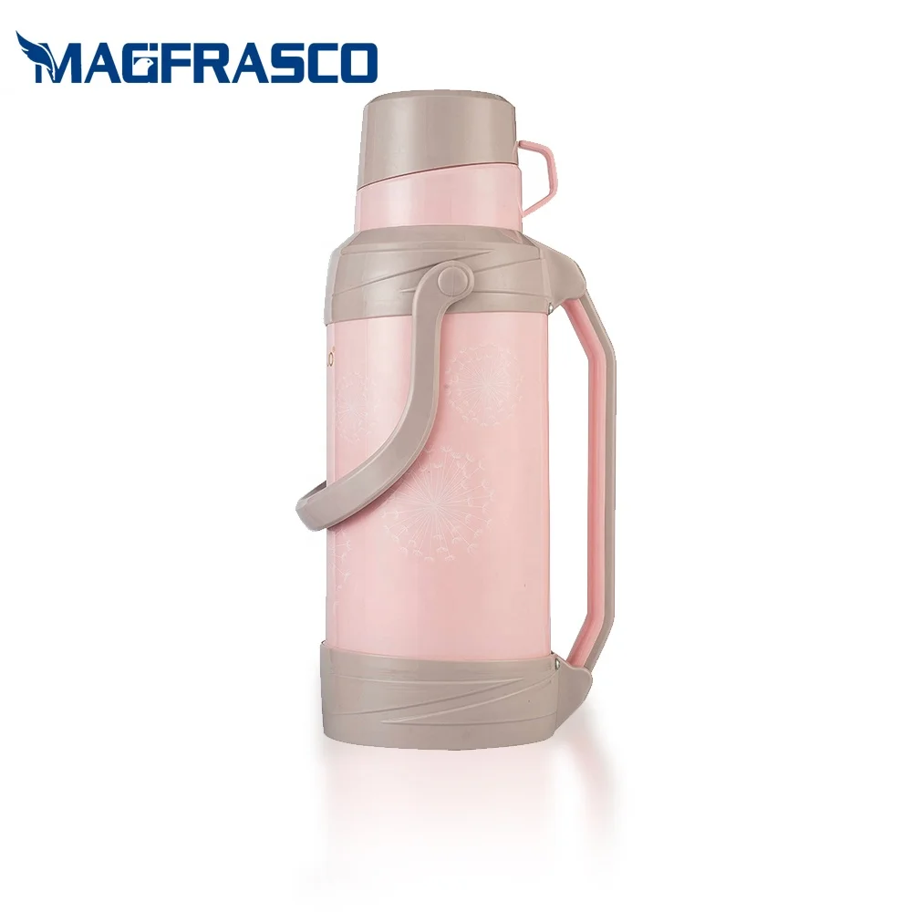 Large Capacity 2L 3.2L African Custom Logo Plastic Body Vacuum Coffee Tea Water Thermos with Glass Refill