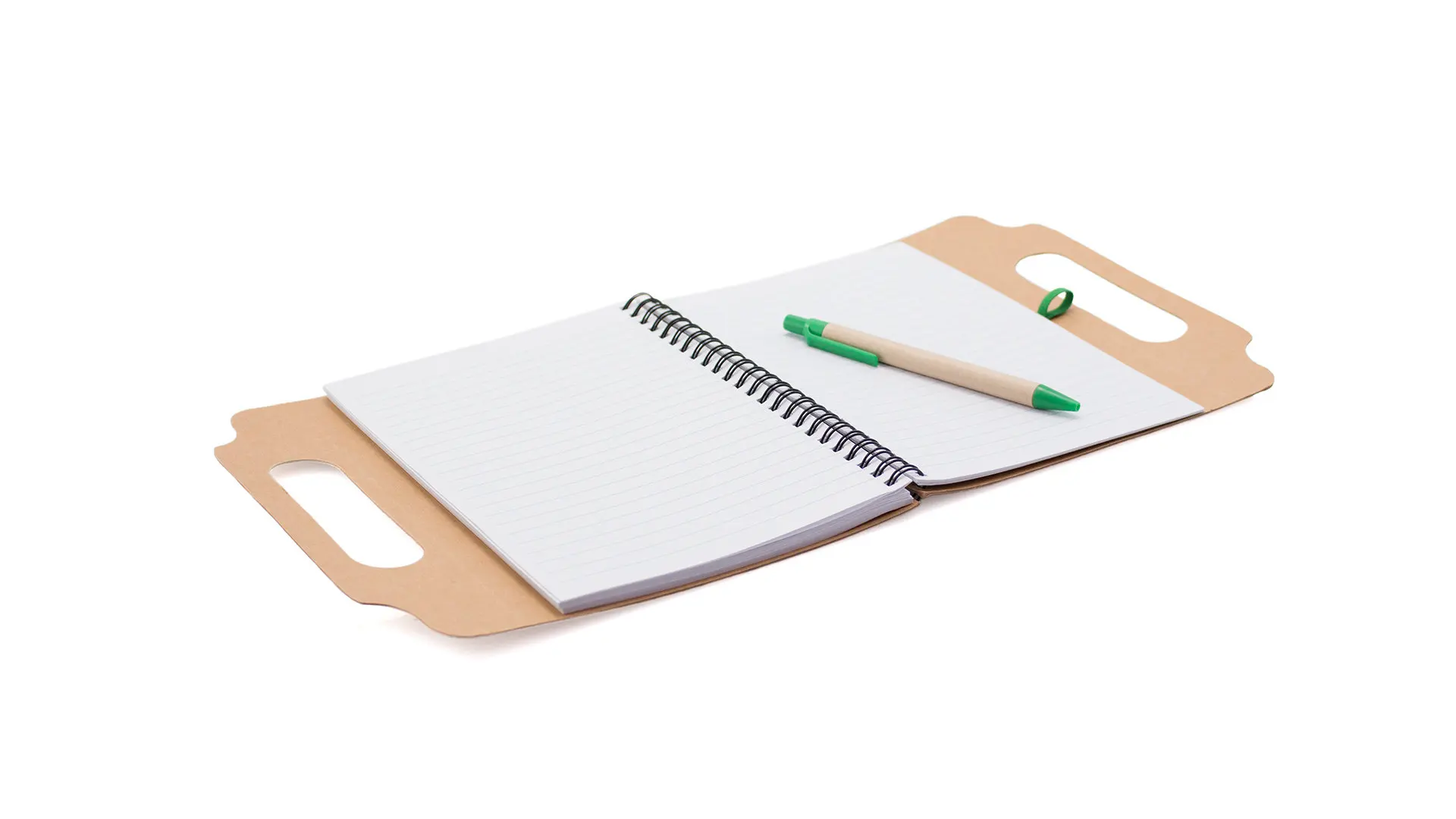 ECO FRIENDLY PROMOTIONAL SPIRAL KRAFT PAPER COVER STICKY NOTEPAD STATIONERY SET FOR OFFICE SUPPLYING