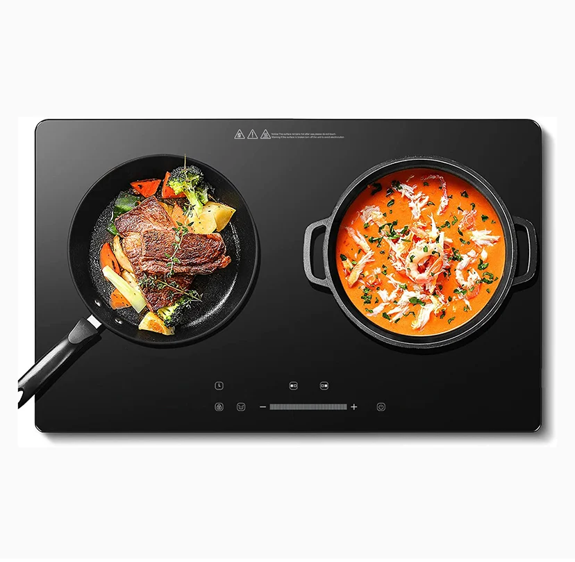 Double Portable Induction Cooktop, Power Sharing Induction Burner Countertop with Digital Control and Timer
