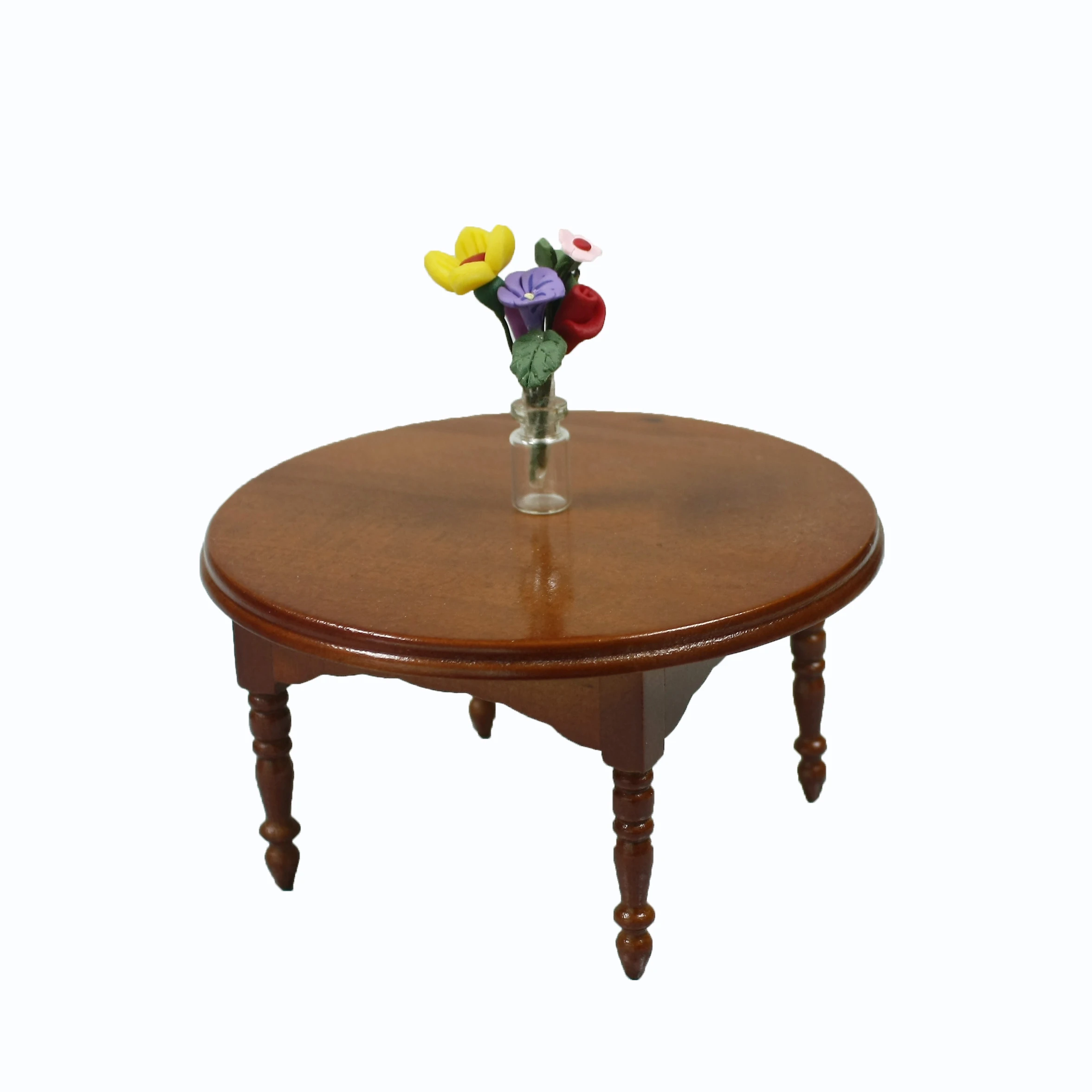Doll house table furniture miniature 1:12 Wooden Mini Round table QW60288