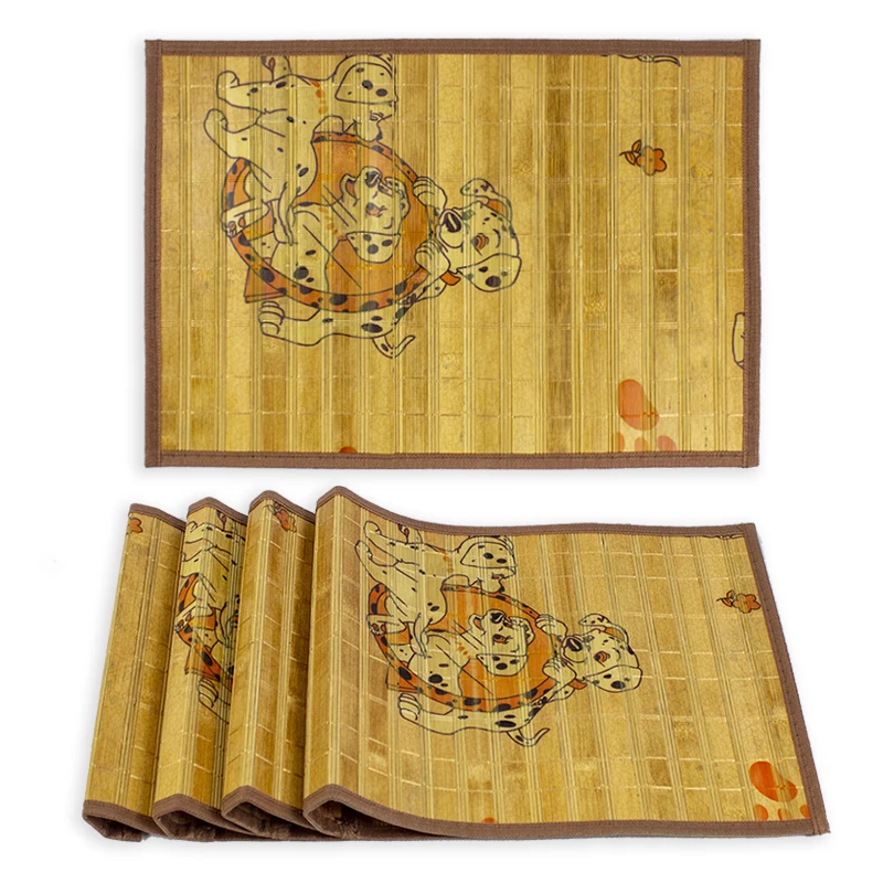 100% Natural Bamboo Placemats Set of 4 Natural Modern Table Wood Placemats for Kitchen Dinning Room Table