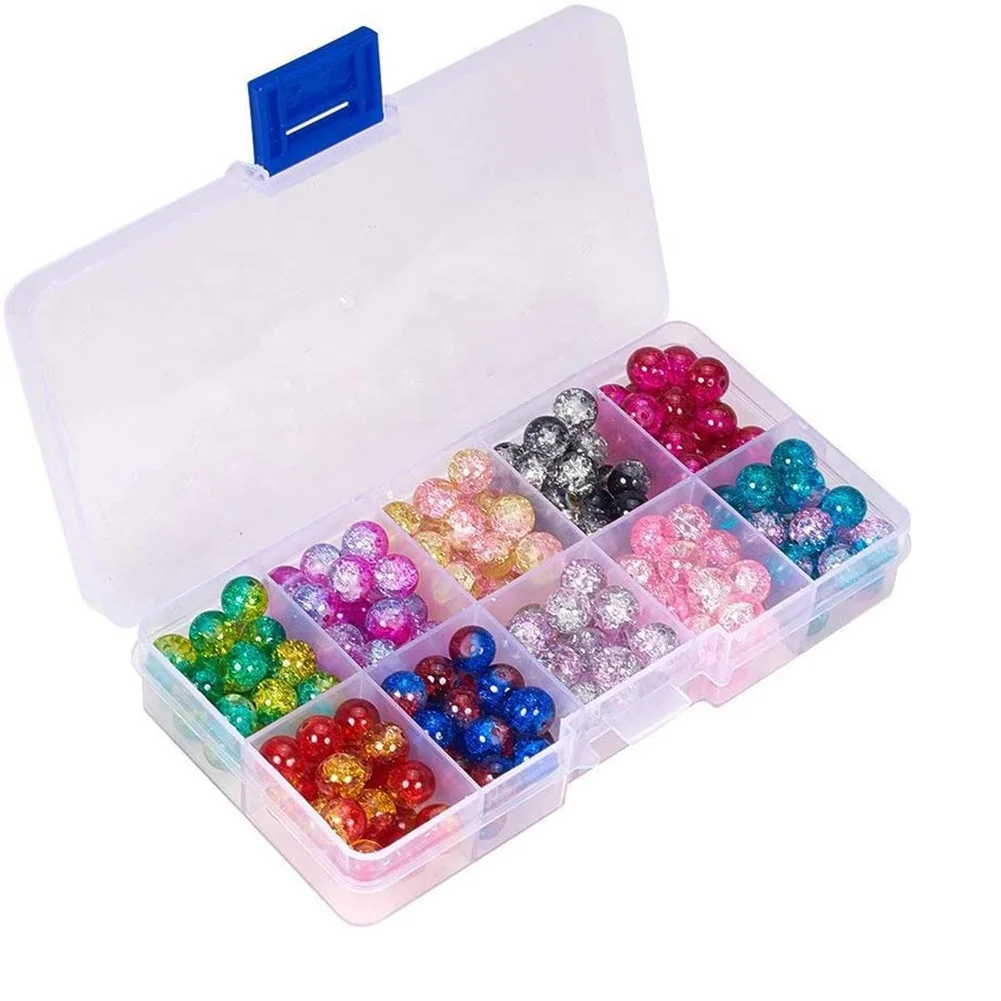 Amazon 10 Colors AB Crack Round Beads Box Set For Jewelry DIY Making