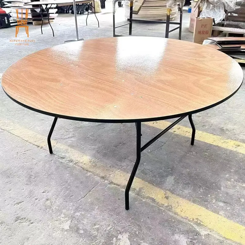 Modern 72' (6ft) 60' (5ft) Round Plywood Banquet Folding Table for Dining Outdoor Hotel Use Party Wedding Rental Events