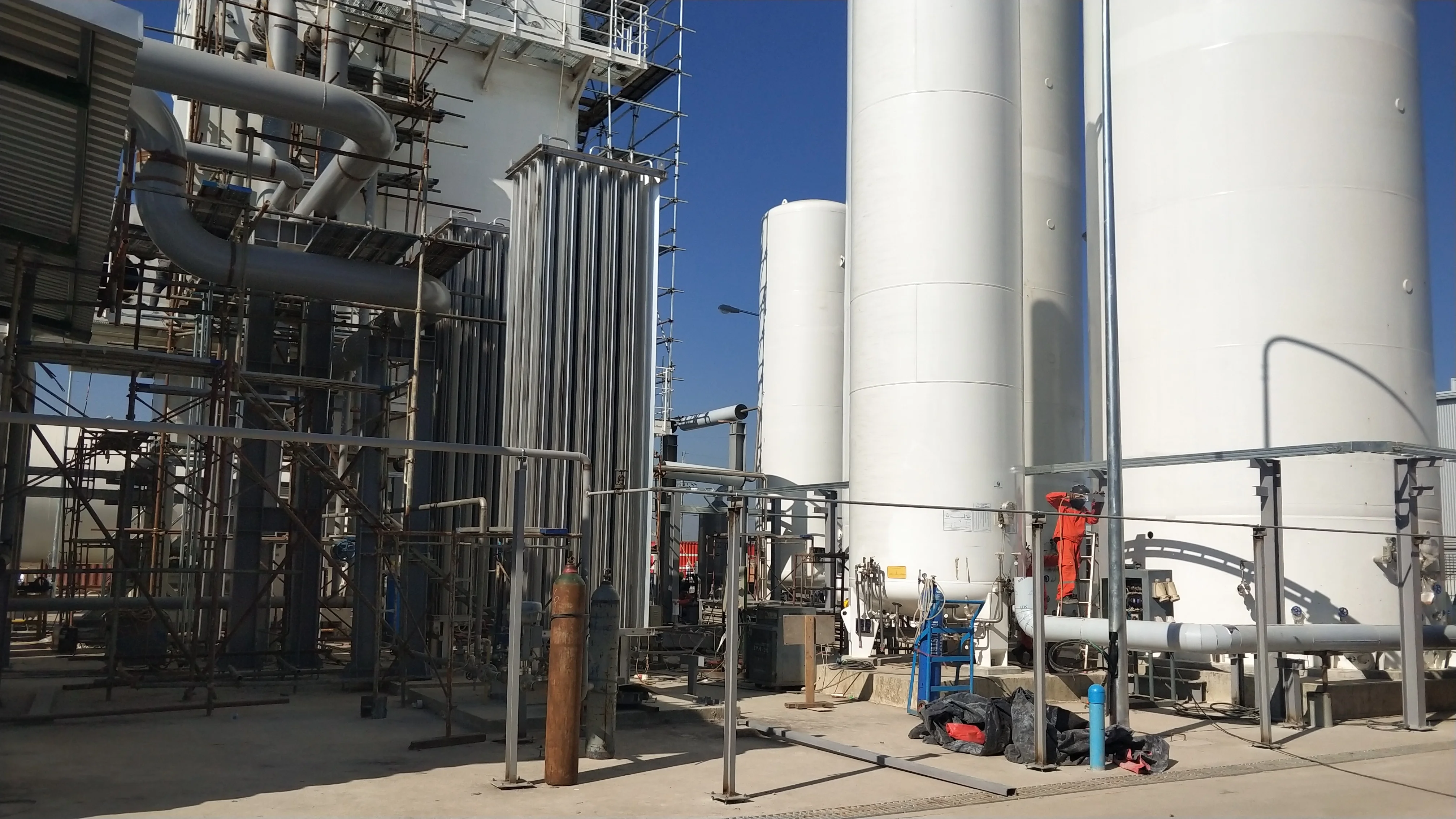 On site cryogenic air separation unit ASU for Oxygen Nitrogen Argon
