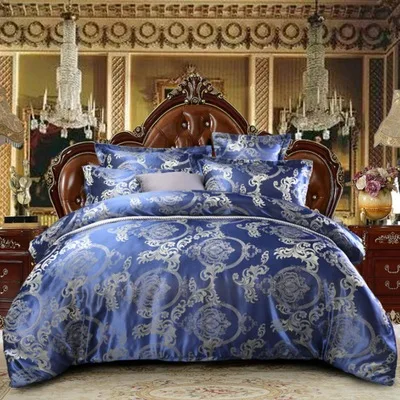 
Luxury satin bedding set Duvet Cover Set 4 pieces Jacquard Bedding Set Sheets 