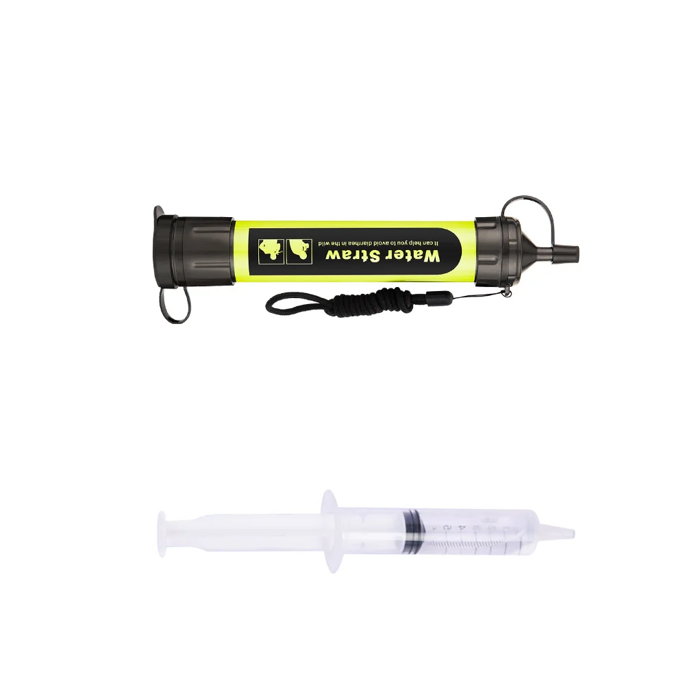 0.01 Microns Ultra Filtration Personal Water Filter Straw Tube for Outdoor Camping Traveling Hiking Emergency