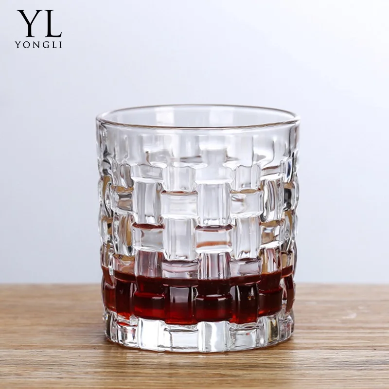 Lead free high quality clear drinking glass whisky cups, custom water glass cups