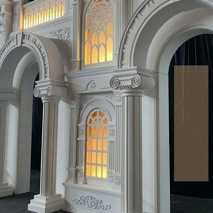 Wedding Props Castle with Light Custom Design Stage Backdrop Castle for Wedding Decoration