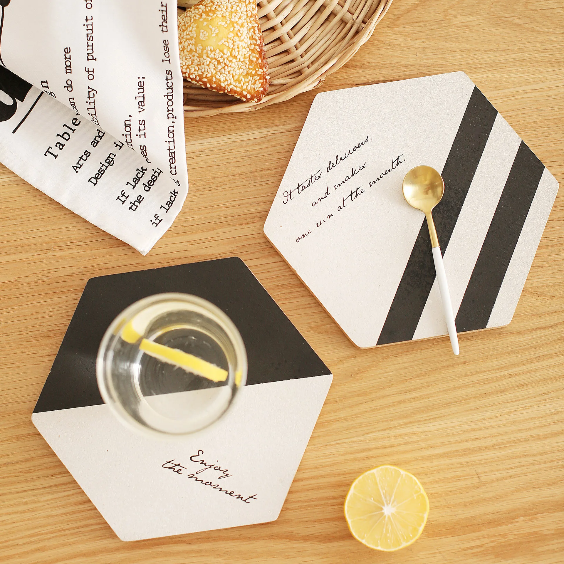 Original Design Hexagonal Cork Pot Placemats Household Nordic Style Non-slip Mat Restaurant Coffee Cup Mats