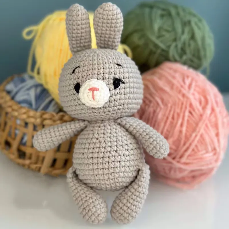 100% Handmade Kawaii DIY Manual Soft Baby Toys Crochet Plush Toy Animal Knit Bear Bunny  Deer Crochet Toys