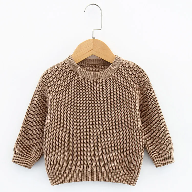 
Hot sale 100% cotton chunky knit pullover baby sweaters 