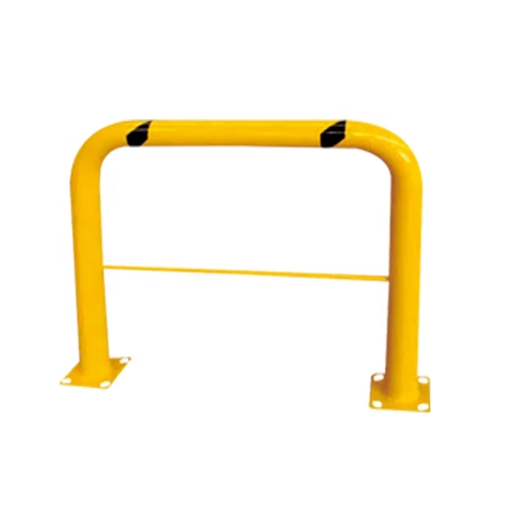 Customize Heavy Duty Yellow Tube Corner Guardrails Carbon Steel Bollard With Reflective Strip