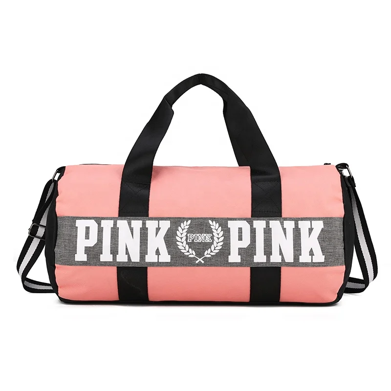 
Hot sale high quality canvas travel bag for women fashion outdoor sport duffel bag new design custom logo pink duffel bag 