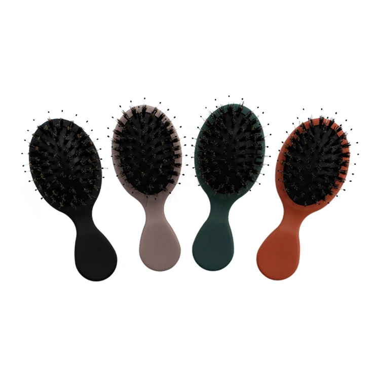 
Частная этикетка, Пользовательский логотип, круглая щетина кабана, джинсовая щетка для волос, Черная 