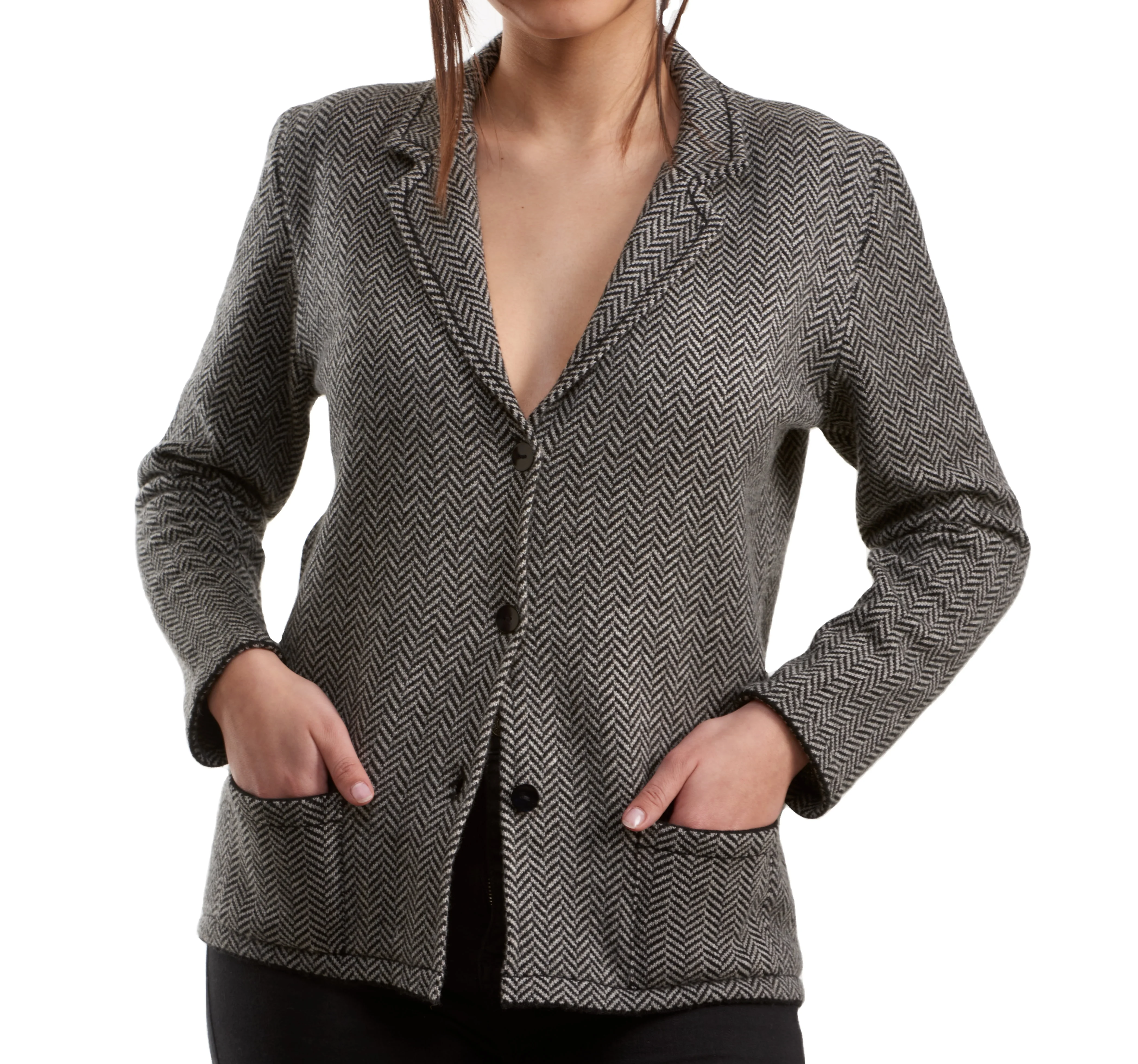 Premium Quality Jacquard 1 yarn cashmere jacket classy and for important events or elegance workplaces M NAVY
