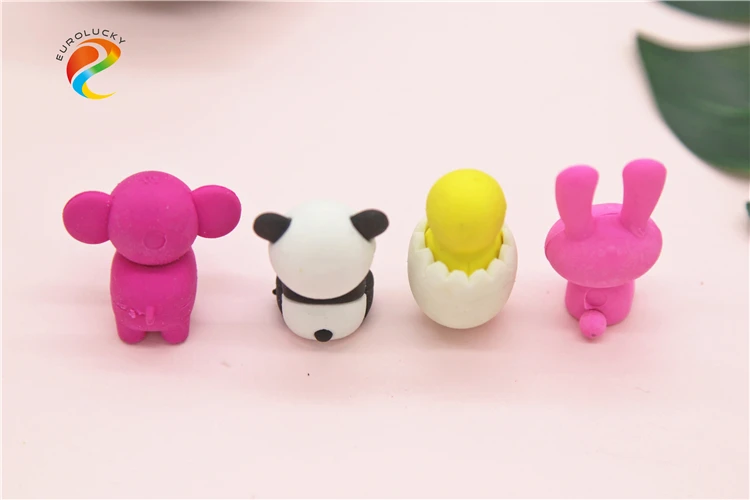 Promotional cute school kids 3d eraser egg