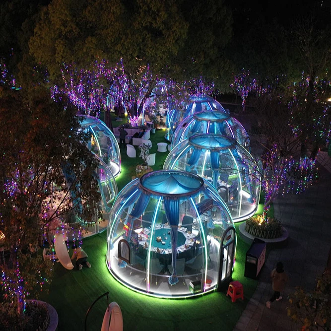 China Best Luxury Transparent Half Sphere Glamping Geodesic Dome