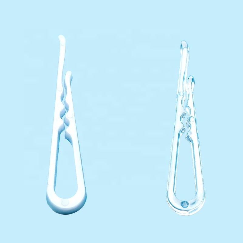 R-Shaped Transparent And Durable Plastic Crocodile Clip Shirt Folding Tie Socks Pants Fixed Clothing White And Transparent