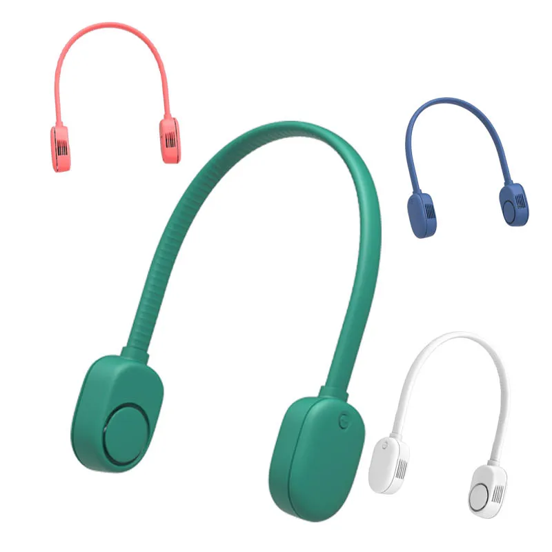 new ABS 3 wind speed Type-C folding   battery hands free portable  bladeless wearable refrigerator  neck hung fan
