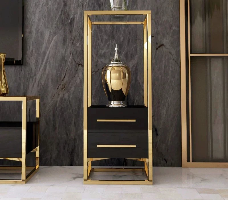 modern design glass shelf white small hall cabinet display cabinet