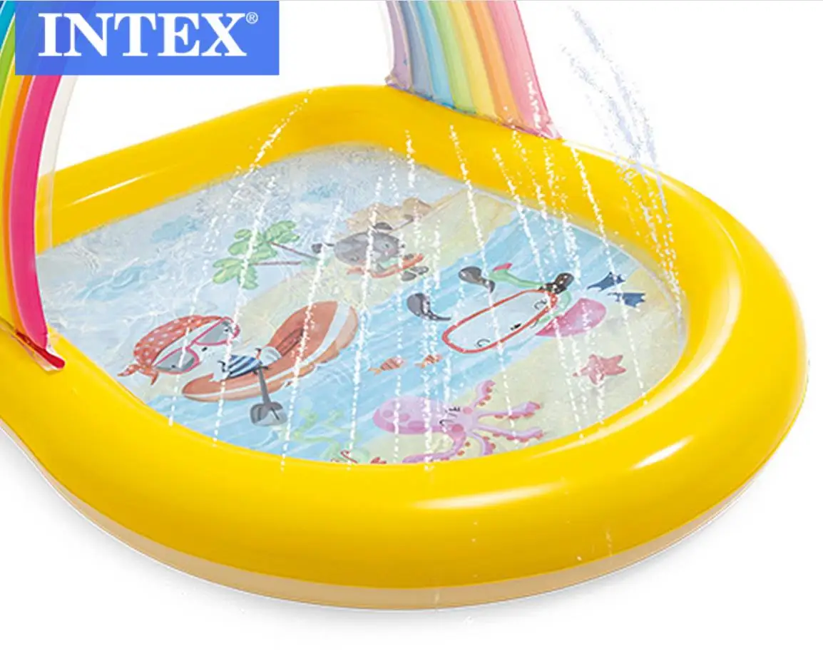 A0731 Intex 57156 plastic mini inflatable roof play center water park sports kids baby outdoor swimming pool with slides