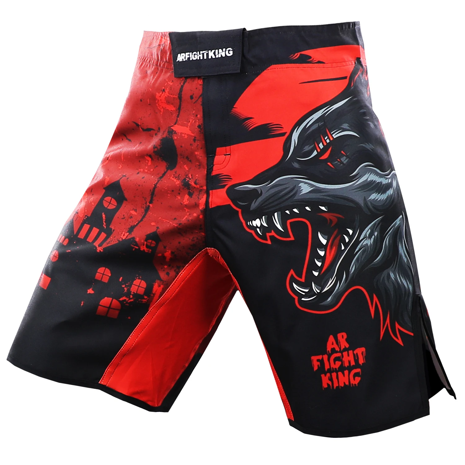 Wholesale Sublimation Printed Slits 100% Polyester Spandex Fabric For Women Bjj Fight Custom Mma Shorts