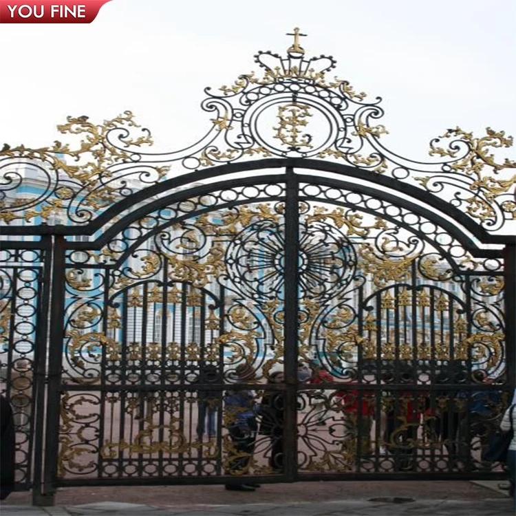 Modern High Quality Main  Grill  Open Double Door Design Wrought Iron Gate From China
