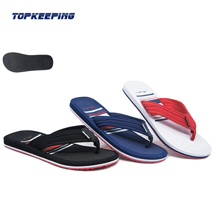 
5119075 New Model Summer Men TPR EVA Beach Slipper Flip Flop Red Bottom 